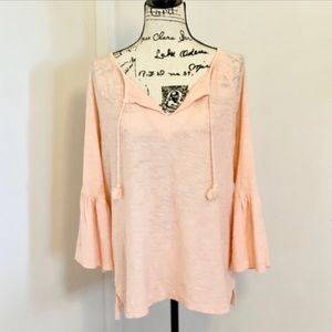 Old Navy | Peachy-Pink Flutter Sleeve Boho Top